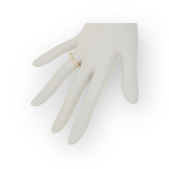 14K Gold Plated ᯾ Wavy Pave Stones Cocktail Ring ᯾ Shiny Gold ᯾ Simple Chic Gift - Picture 9 of 16